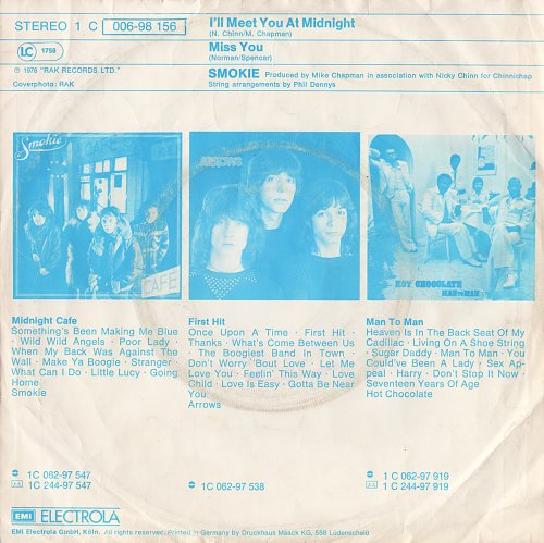 Smokie meet you песня. Smokie Midnight Cafe 1976. Smokie Midnight Cafe 1976 LP. Smokie - i`ll meet you at Midnight (bbc Basil Brush show 09.10.1976) (VOD). Smokie i'll meet you at Midnight.