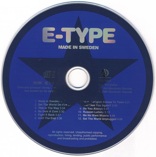E-type made in sweden 1994. E-type made in sweden 1994. E-type made in sweden 1994. E-type made in sweden. Обложка на сд диск e type made in sweden.