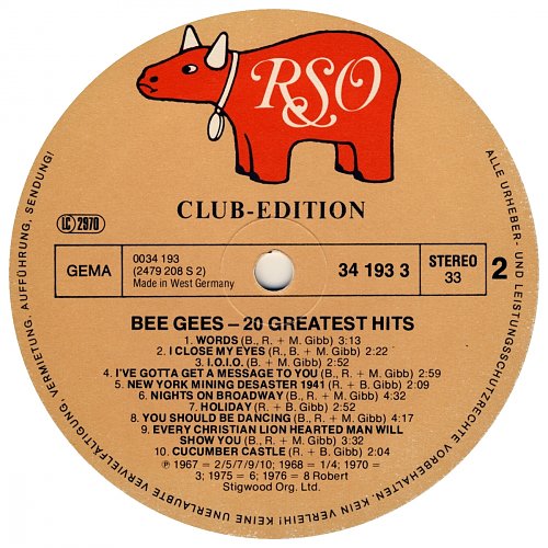 Bee Gees - 20 Greatest Hits (1978) .