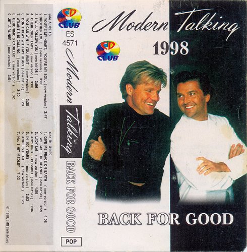 Back for good. Modern talking 1 cd1 диск. 2 for good. Back for good. Караоке мен.