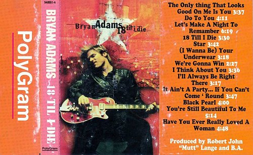 Bryan adams cover 1996 - 18 'til i die. Bryan adams 18 til i die album. Bryan adams 1996. Bryan adams 18 til i die album. Bryan adams cover 1996 - 18 'til i die.