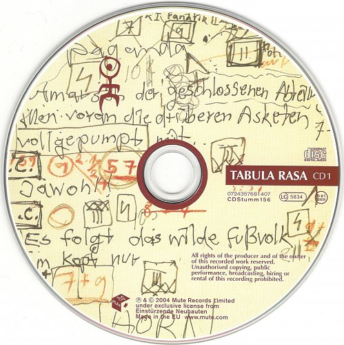 Einstürzende Neubauten - Tabula Rasa (1993) - Covers