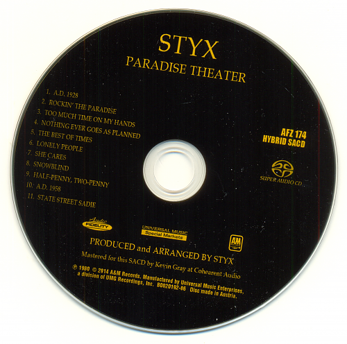 Styx - Paradise Theatre (1980/2014, SACD Audio Fidelity) окончание.